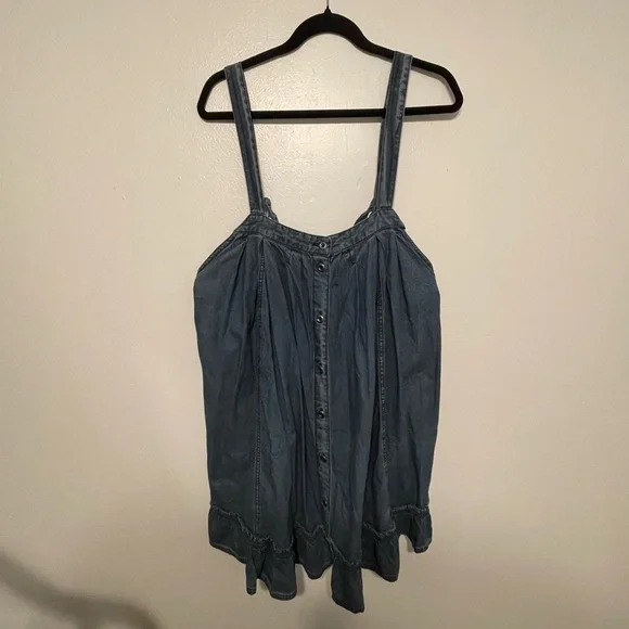 free people wild one denim mini dress, size large - Picture 4 of 9